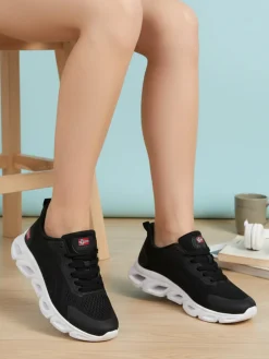 Norway Sneakers da donna sportive in tessuto - nero