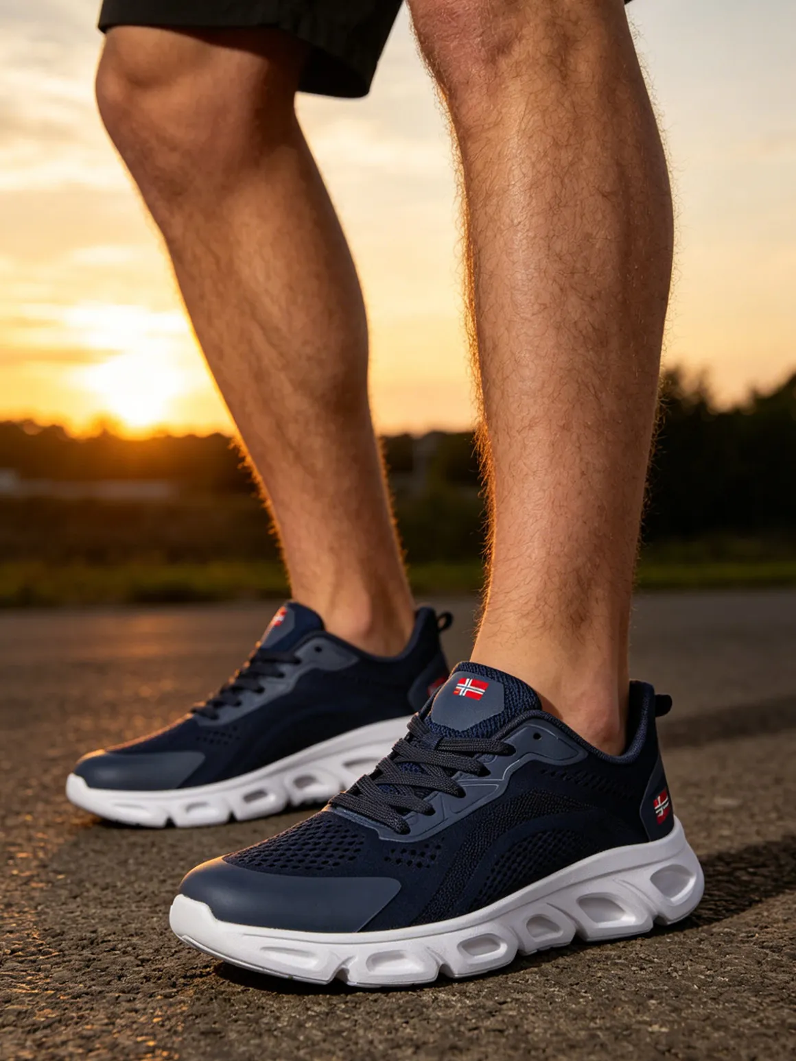Norway Sneakers da uomo sportive in tessuto - blu scuro