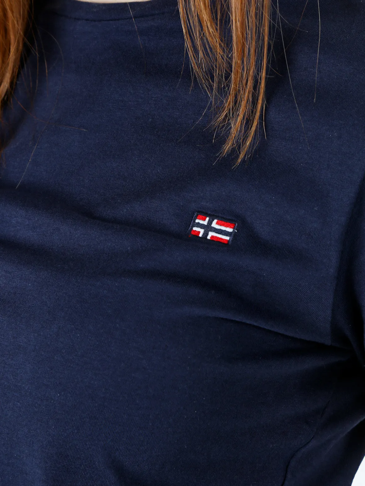 Norway T-shirt donna in cotone con logo - blu scuro