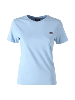 Norway T-shirt donna in cotone con logo - azzurro