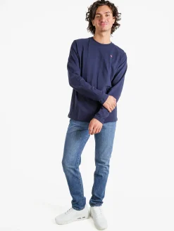 Norway T-shirt maniche lunghe da uomo in cotone - blu scuro