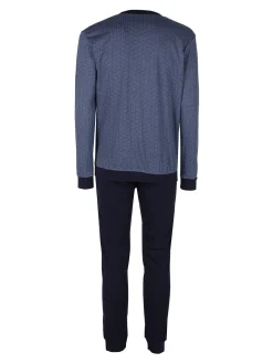 Nottingham Pigiama da uomo lungo in cotone interlock
