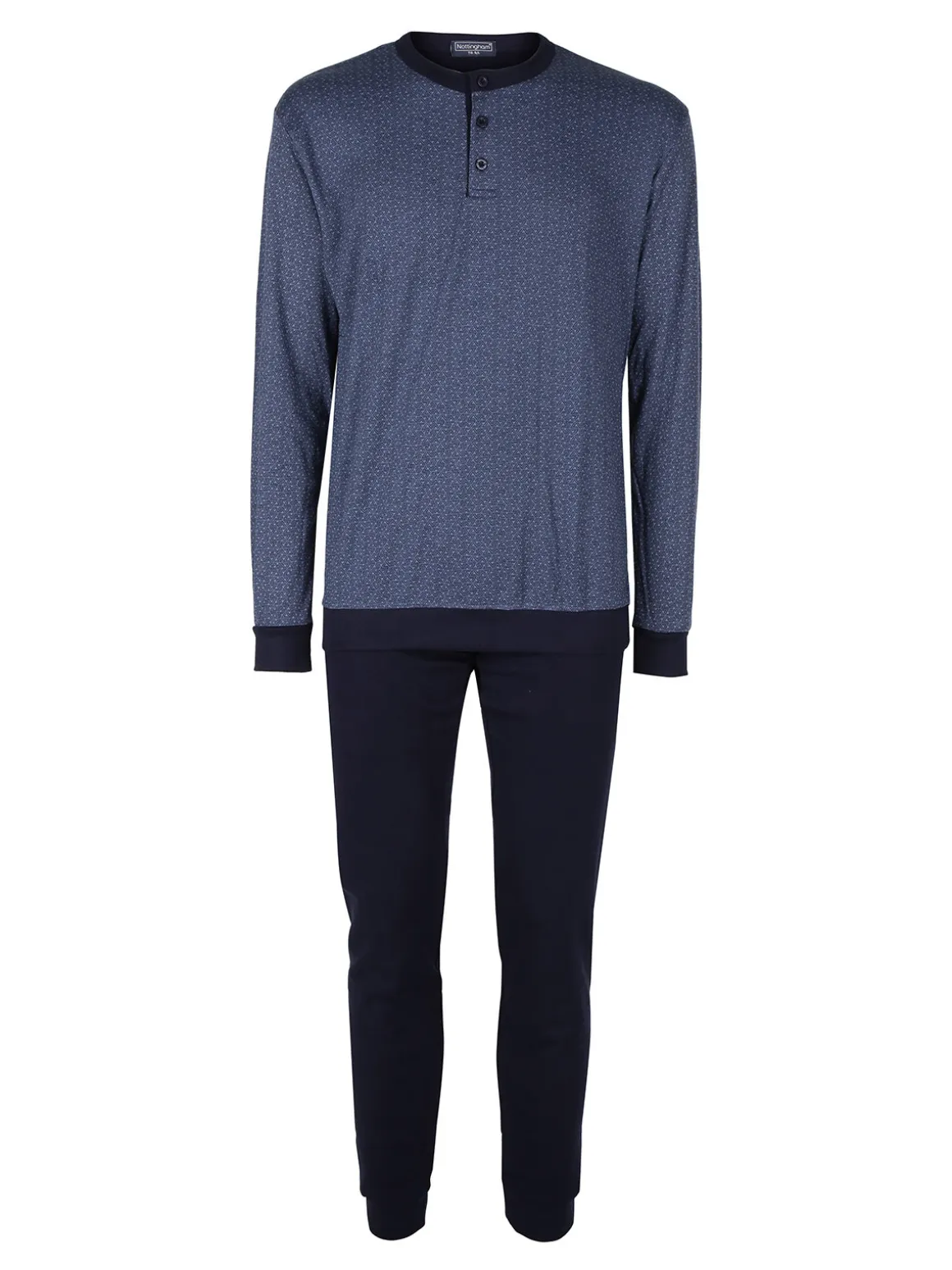Nottingham Pigiama da uomo lungo in cotone interlock