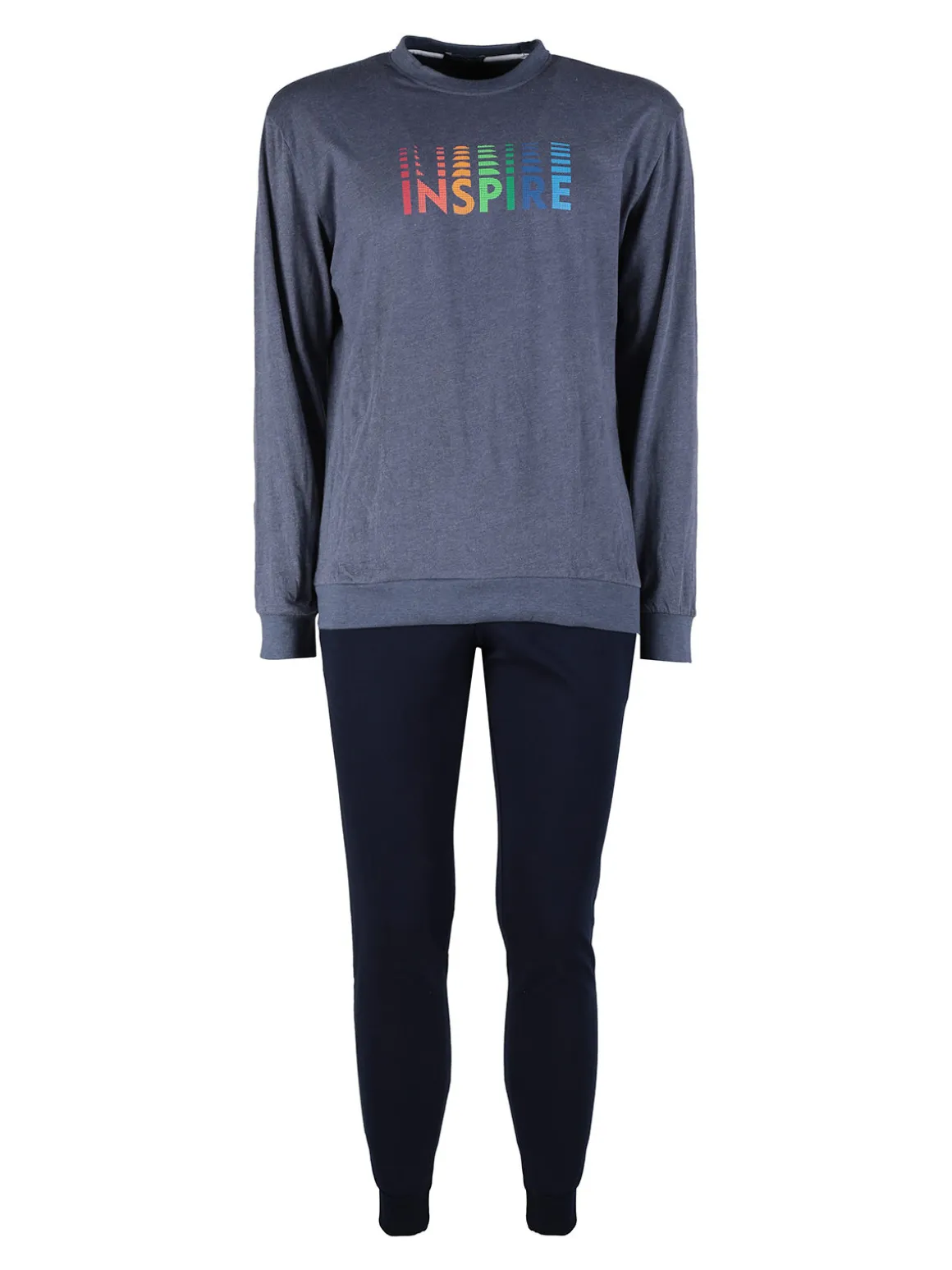 Nottingham Pigiama lungo da uomo in misto cotone jersey