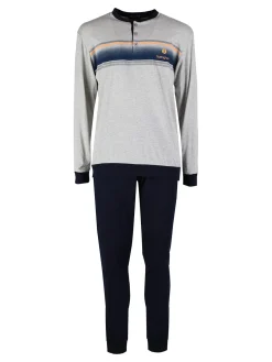 Nottingham Pigiama lungo da uomo in cotone jersey