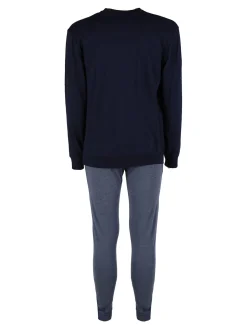 Nottingham Pigiama lungo da uomo in misto cotone jersey
