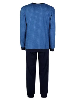 Nottingham Pigiama lungo da uomo in cotone jersey