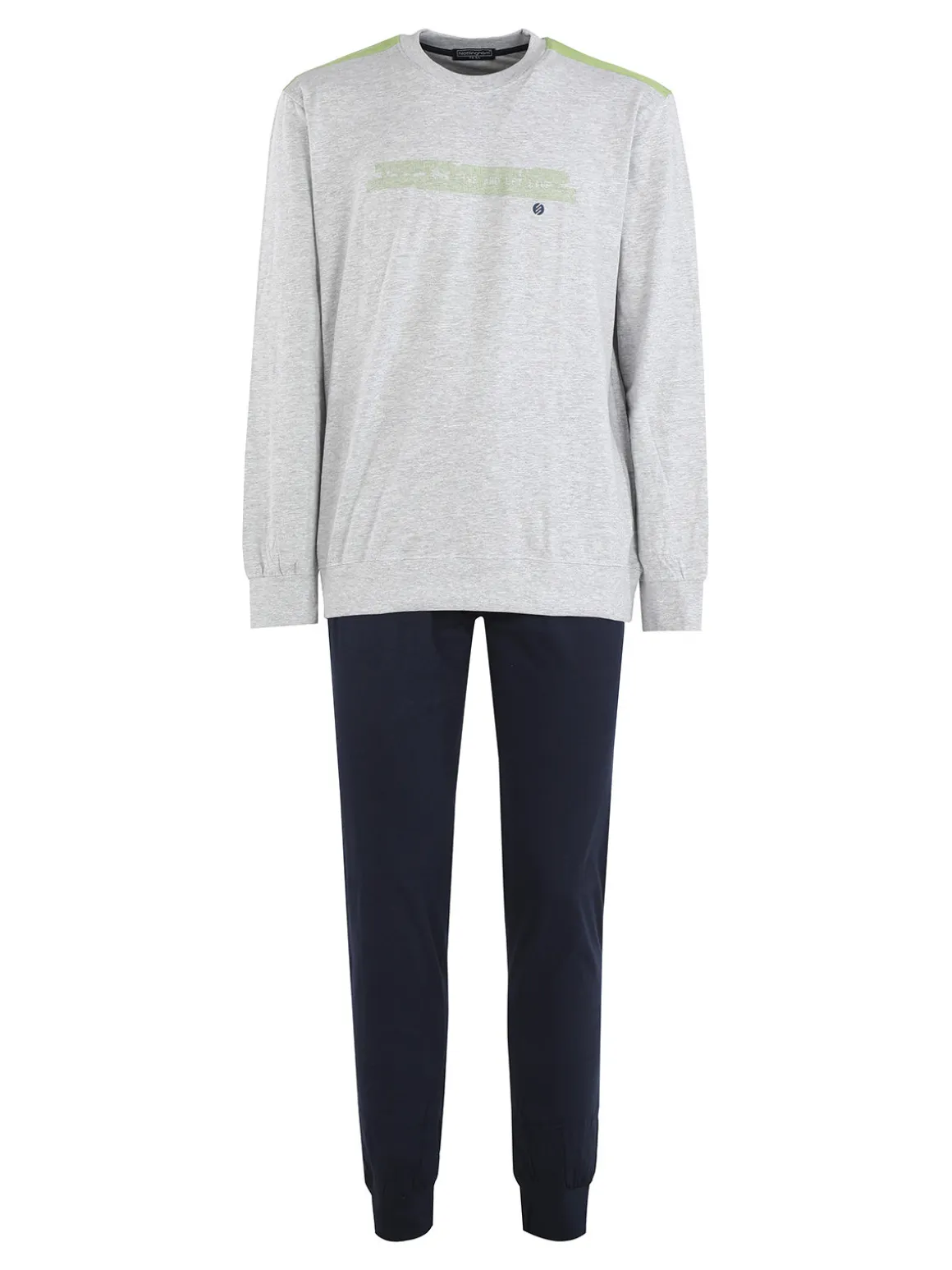Nottingham Pigiama lungo da uomo in cotone jersey