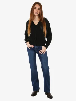 Nova Cardigan donna a trama intrecciata - nero