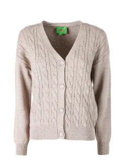 Nova Cardigan donna a trama intrecciata - sabbia
