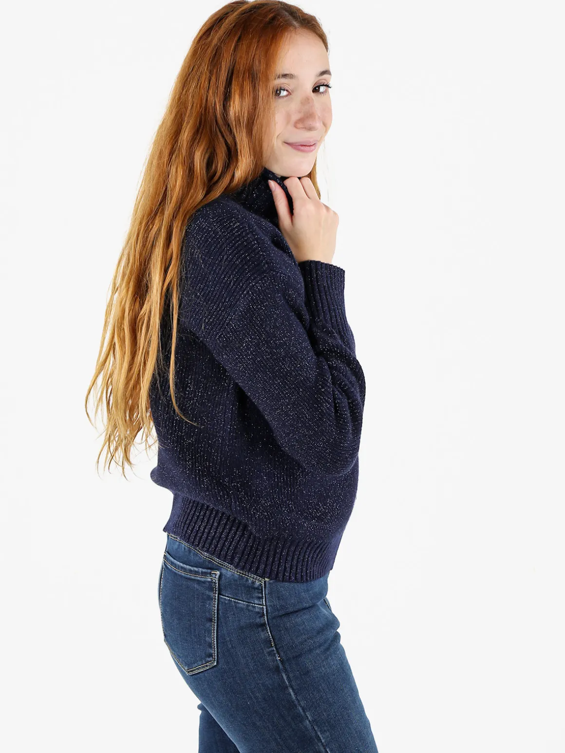 Nova Maglione dolcevita da donna - blu scuro