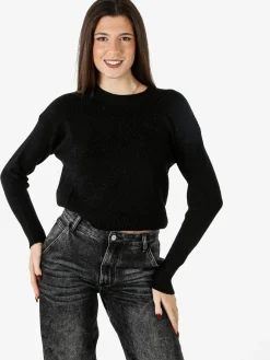 Nova Maglione girocollo da donna lurex - nero