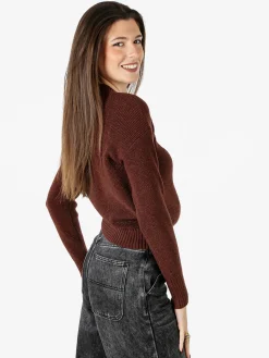 Nova Maglione girocollo da donna lurex - moro