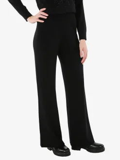 Nova Pantaloni donna in maglia a vita alta - nero