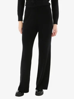 Nova Pantaloni donna in maglia a vita alta - nero
