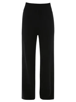Nova Pantaloni donna in maglia a vita alta - nero