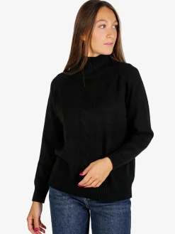 Nova Pullover donna con collo alto - nero