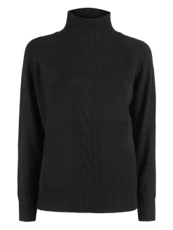 Nova Pullover donna con collo alto - nero