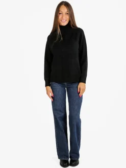 Nova Pullover donna con collo alto - nero