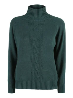 Nova Pullover donna con collo alto - verde