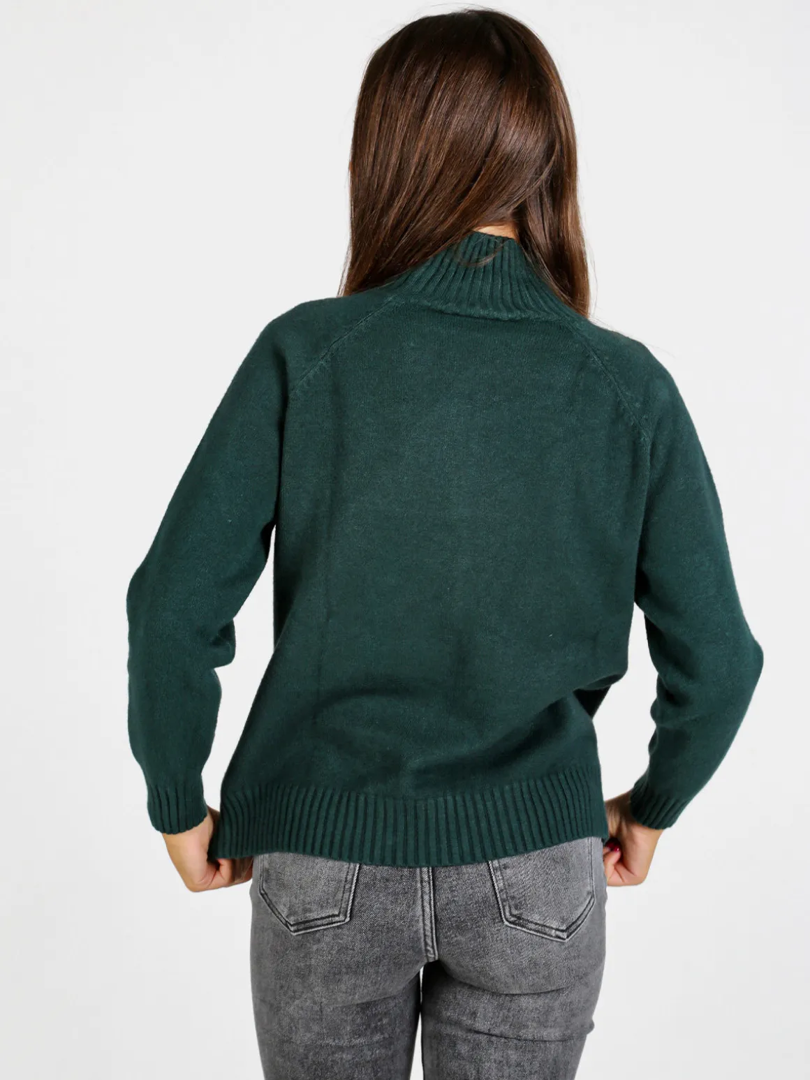 Nova Pullover donna con collo alto - verde