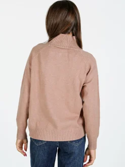 Nova Pullover donna con collo alto - taupe