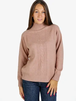 Nova Pullover donna con collo alto - taupe