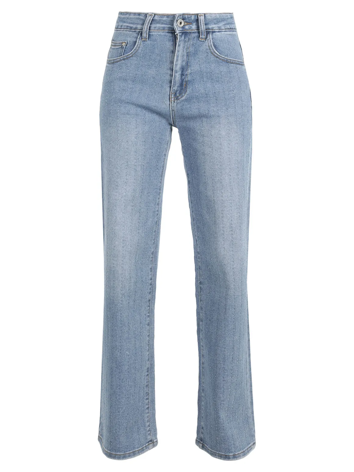 Nove&Nove Jeans donna a gamba dritta con strass