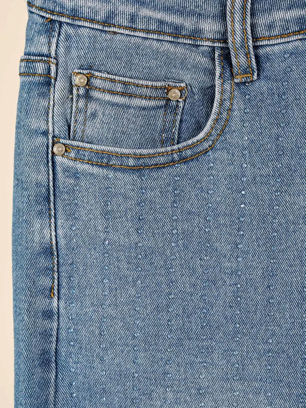 Nove&Nove Jeans donna a gamba dritta con strass