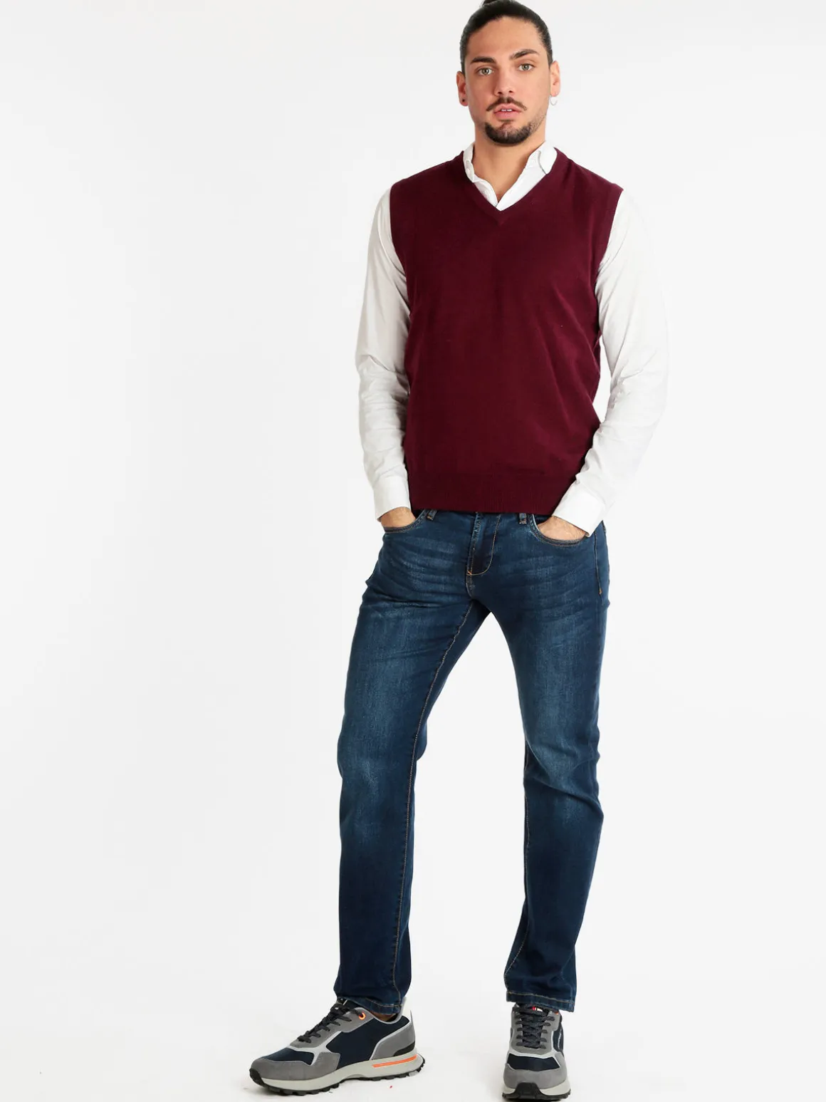 Occhi&Belli Gilet in maglia da uomo in misto cachemire