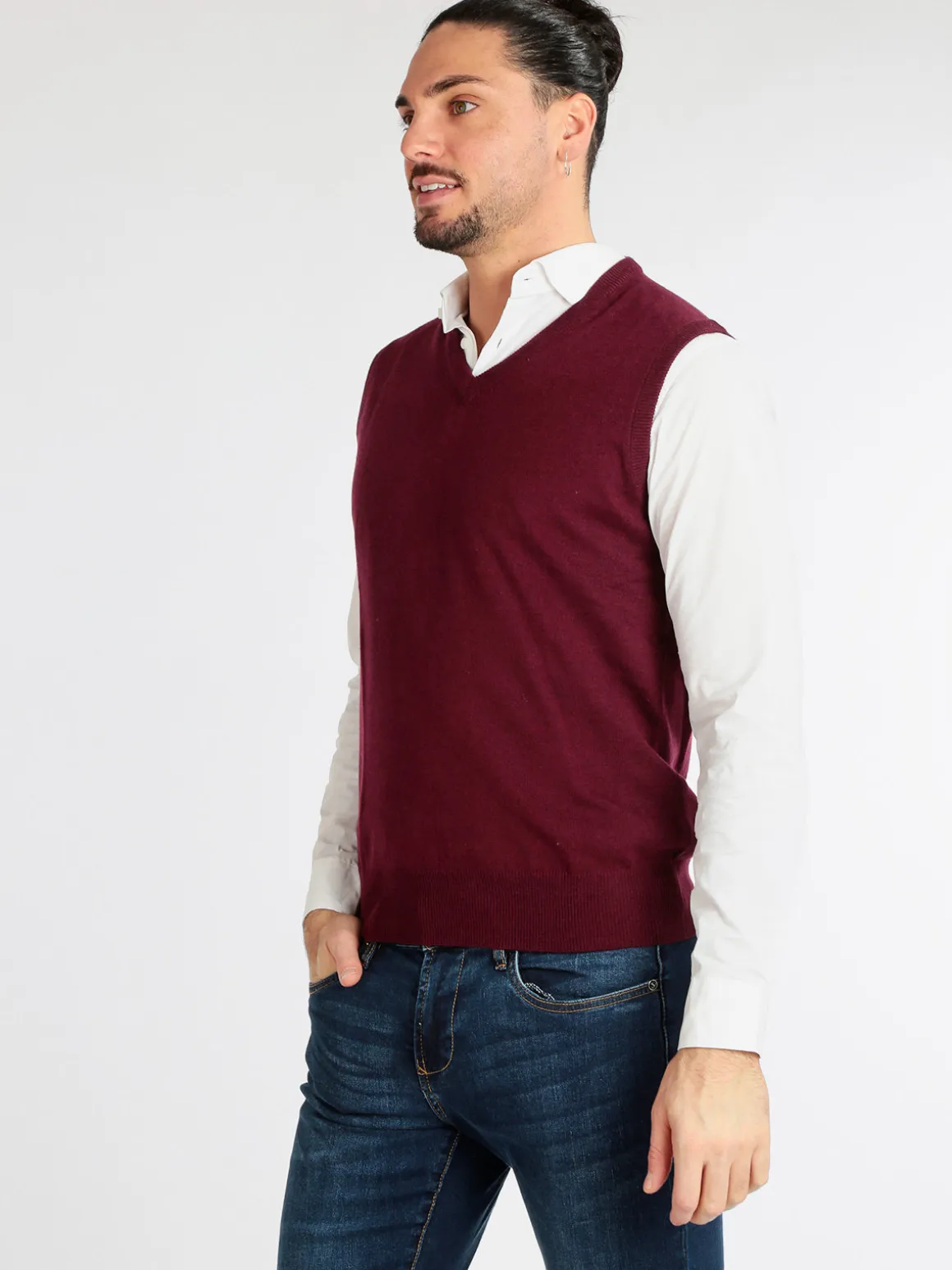Occhi&Belli Gilet in maglia da uomo in misto cachemire