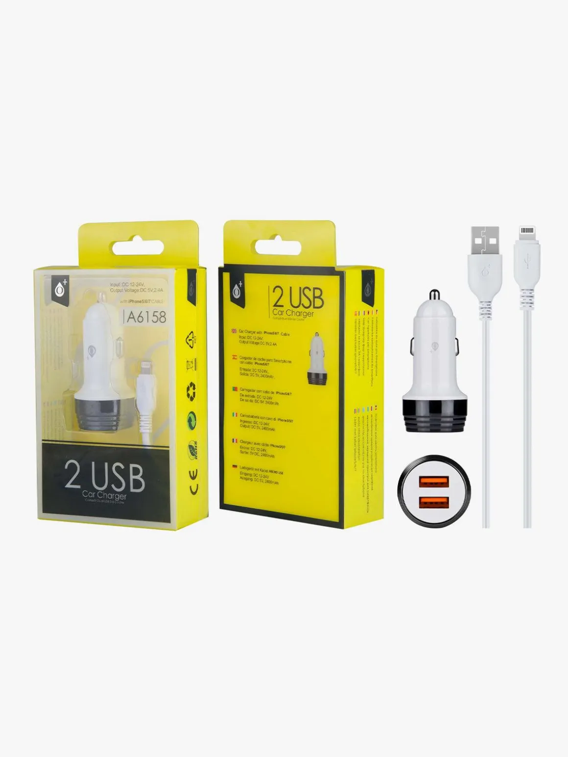 Oneplus Caricabatterie auto con cavo iphone