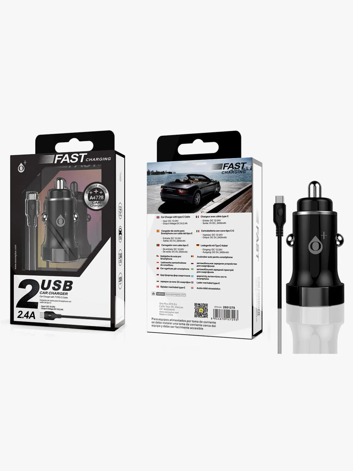 Oneplus Caricabatterie da auto con cavo C C