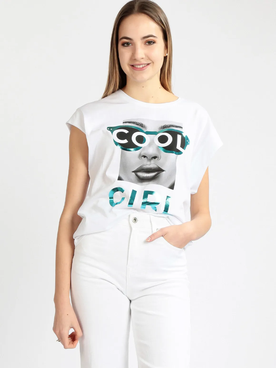 Ootd T-shirt donna oversize con stampa