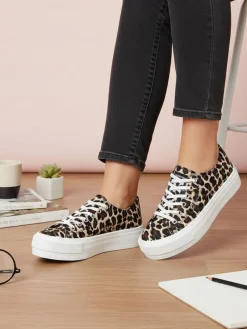 Original Marines Sneakers donna in tela animalier con platform