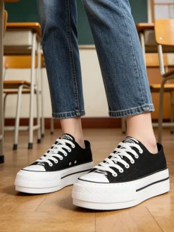 Original Marines Sneakers donna con platform e glitter