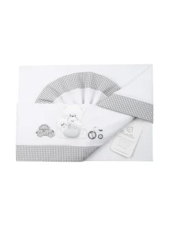 Pastello Completo lenzuolo da neonati 3 pezzi - bianco