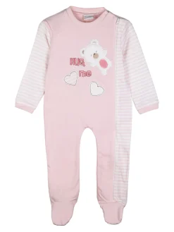 Pastello Pigiama intero da neonata con zip intera - rosa