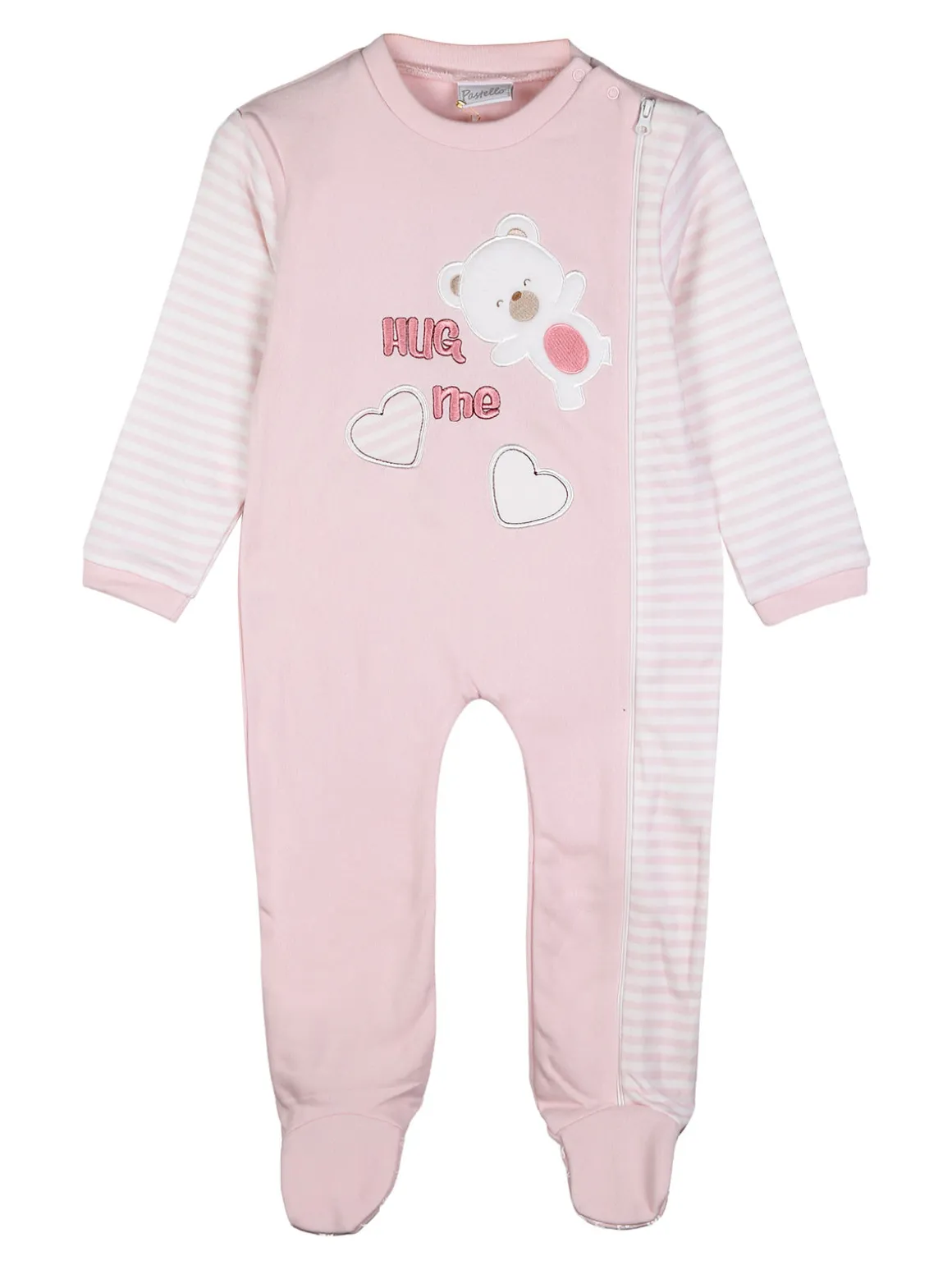 Pastello Pigiama intero da neonata con zip intera - rosa