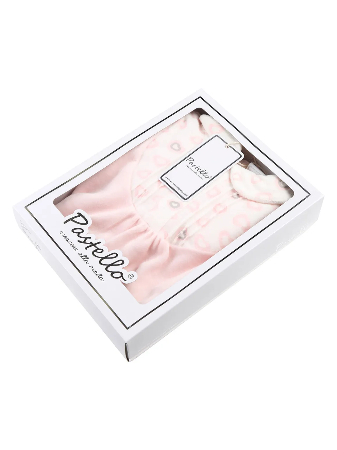 Pastello Tutina in ciniglia da neonati con colletto - rosa