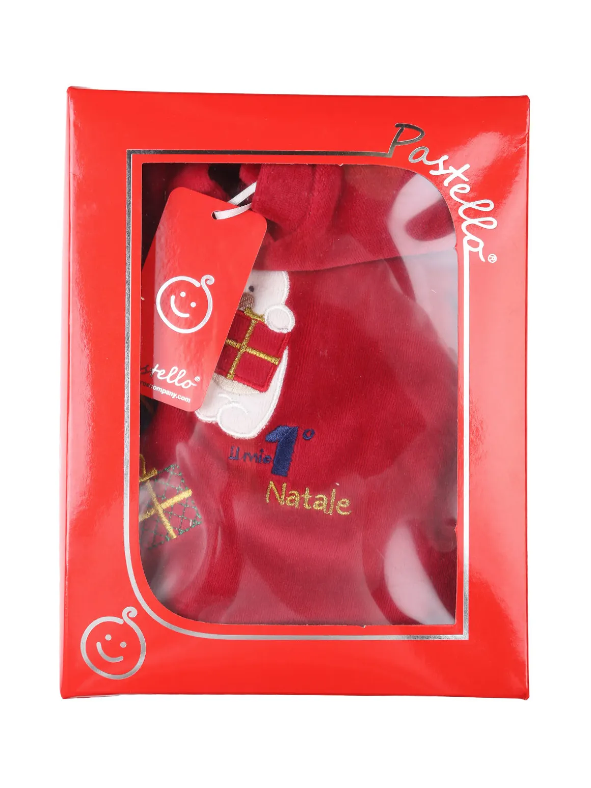 Pastello Tutina natalizia da neonati in ciniglia - rosso