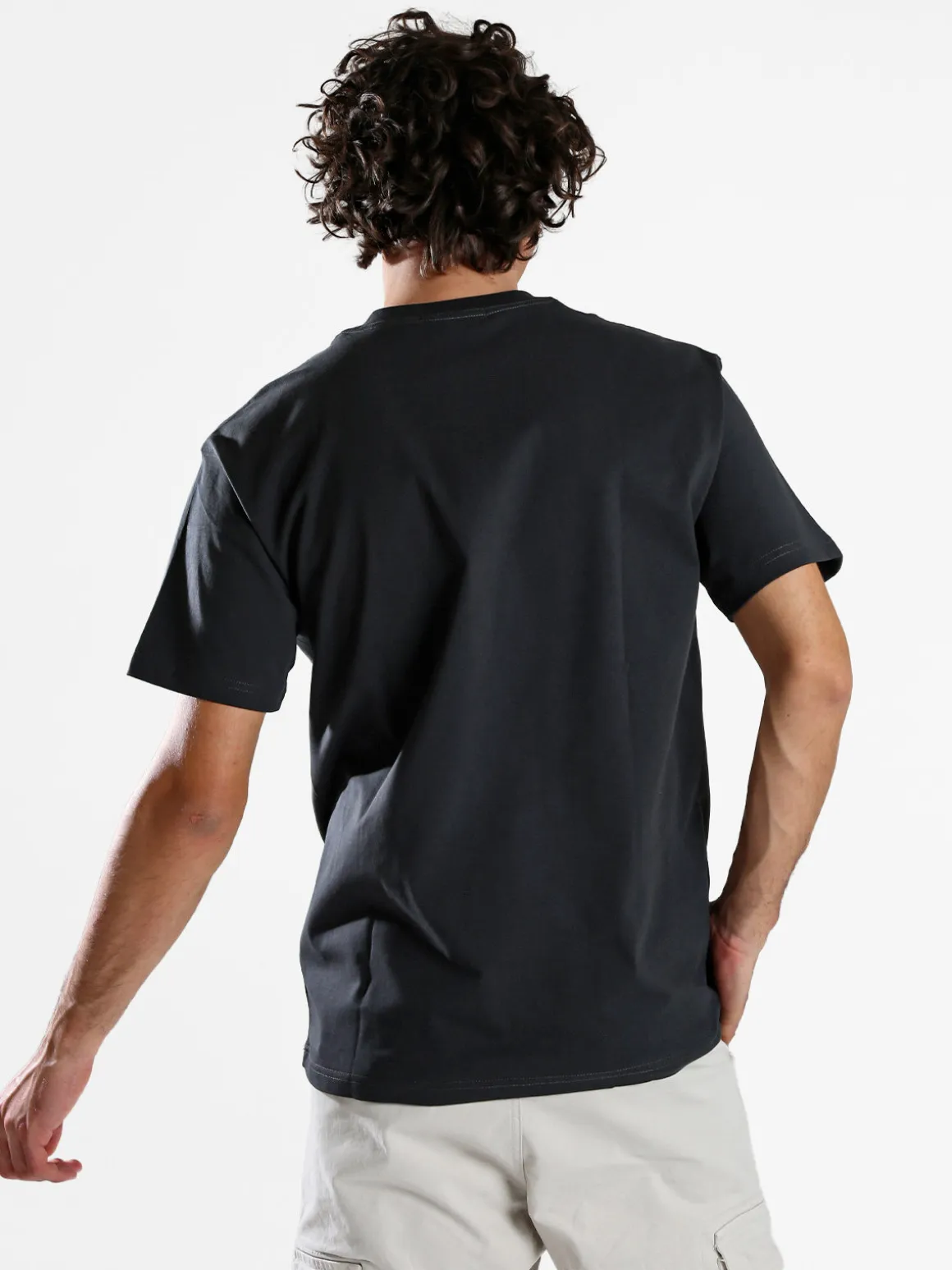 Paterson T-shirt girocollo da uomo in cotone - grigio scuro