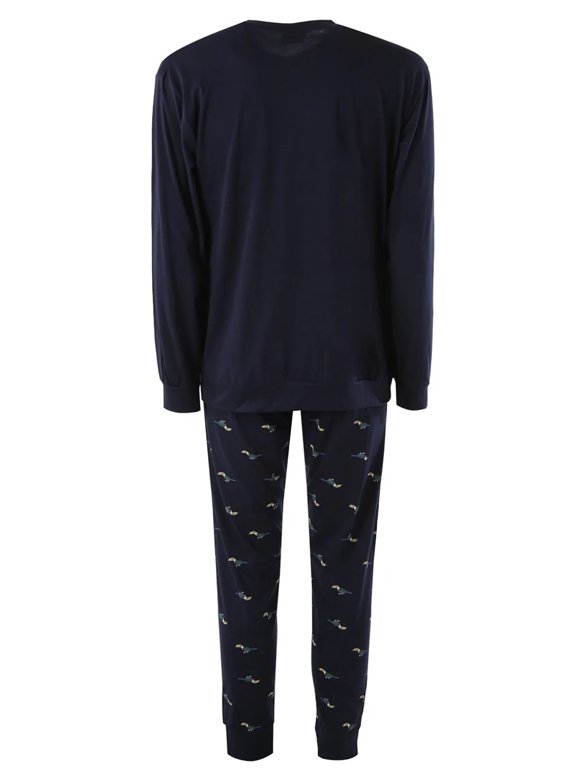 Paul Martin Pigiama lungo da uomo in cotone naturale - blu scuro