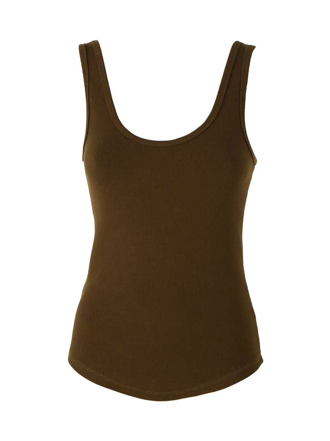 Peafowl Top da donna in cotone elasticizzato a costine - tabacco