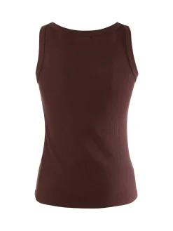 Peafowl Top girocollo da donna a costine - moro