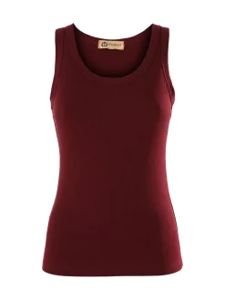 Peafowl Top girocollo da donna a costine - bordeaux