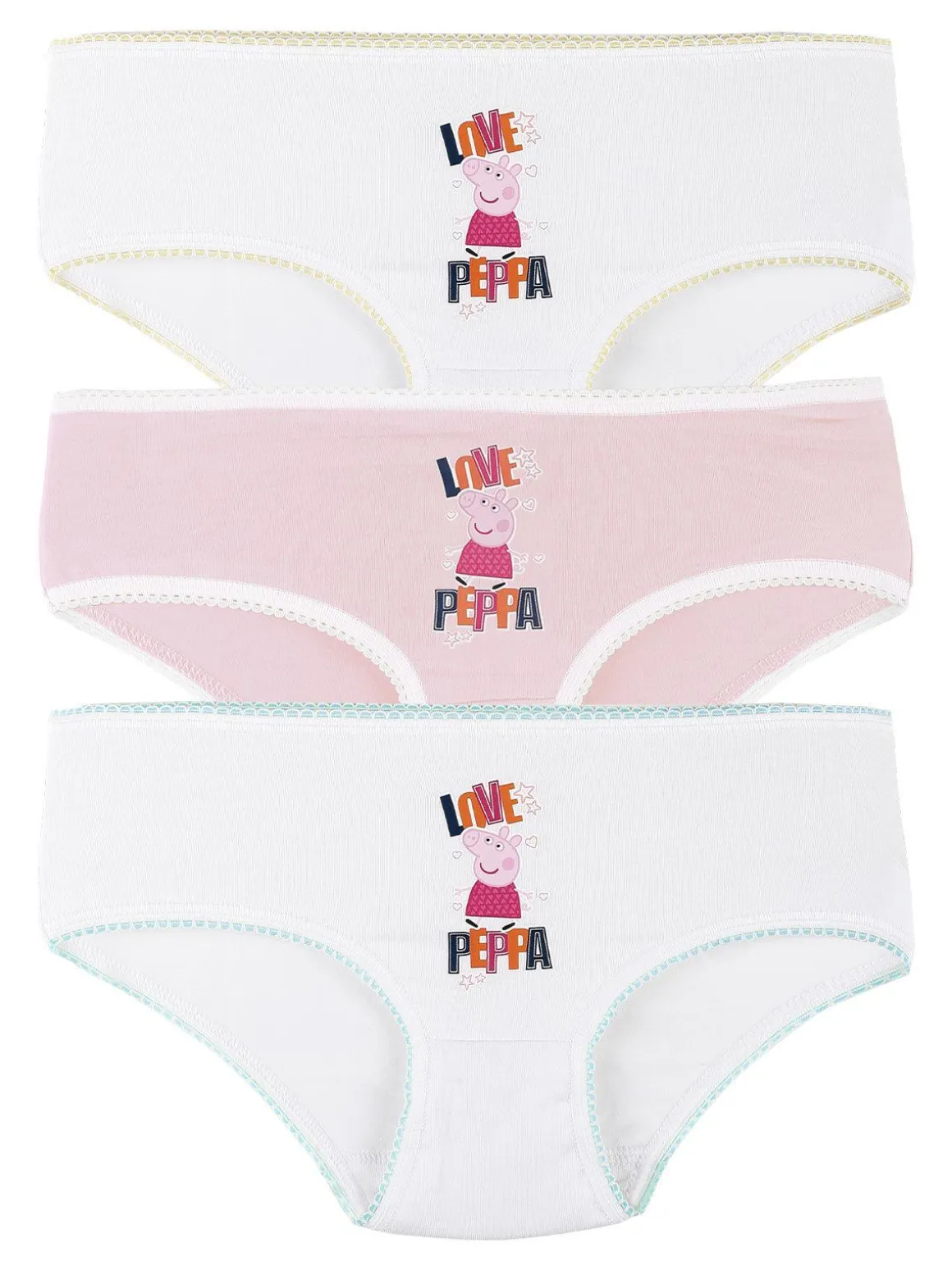 Peppa Pig Tris slip da bambina in cotone