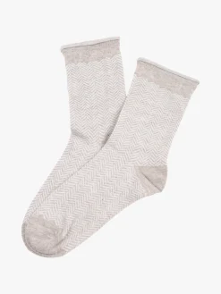 Pierre Cardin Calze corte da donna con stampa spigata e lurex - beige