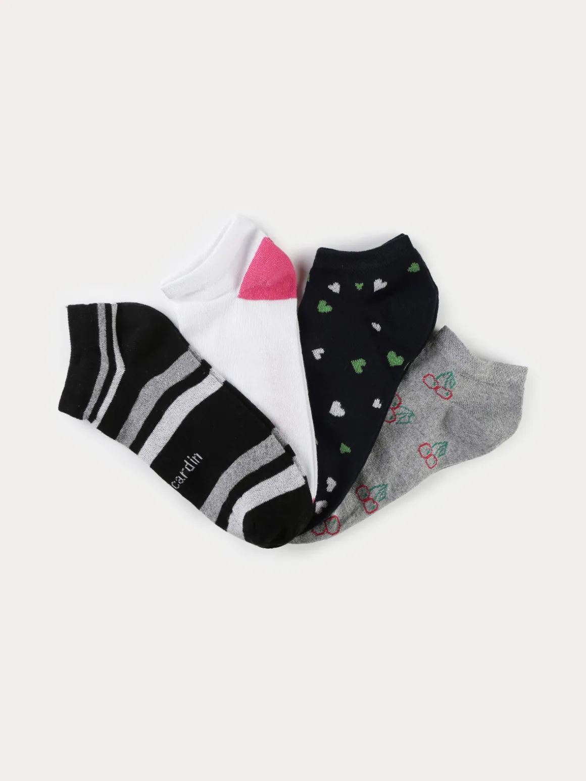 Pierre Cardin Calze corte donna con stampe. Confezione da 4 paia