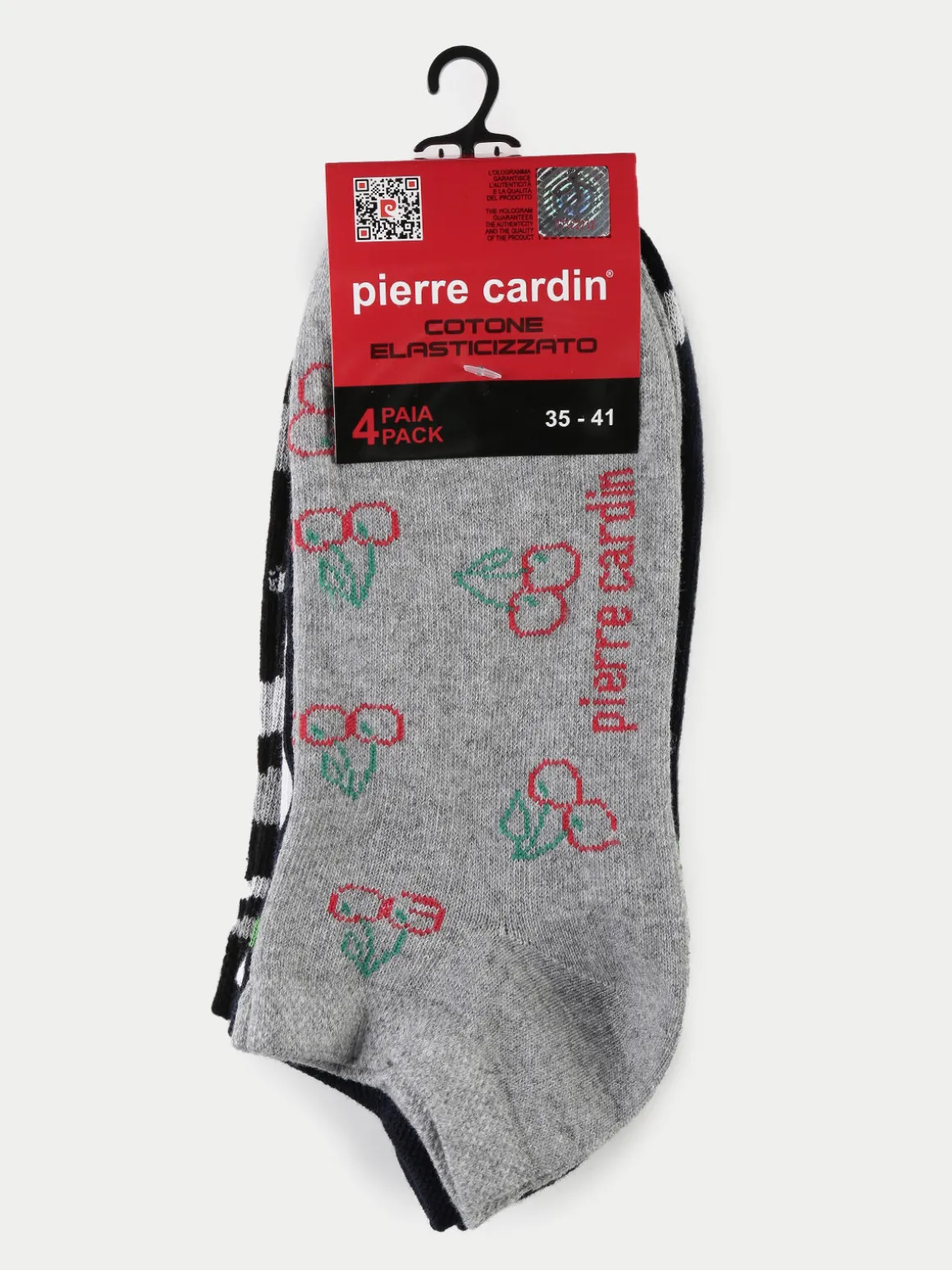 Pierre Cardin Calze corte donna con stampe. Confezione da 4 paia